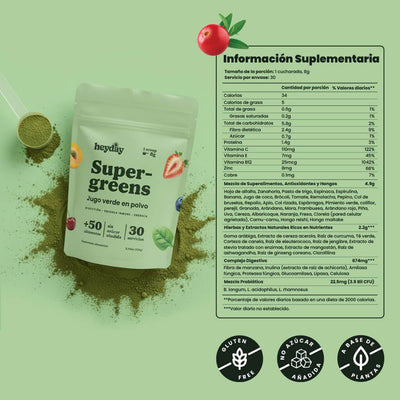 Super-Greens: Jugo Verde en Polvo